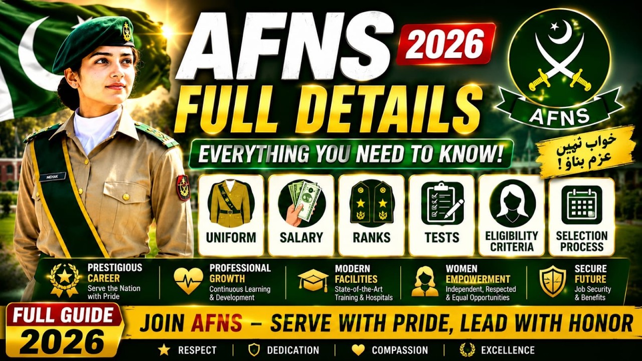 AFNS 2026 | Pakistan Army Nursing Admission Complete Details | Eligibility Criteria