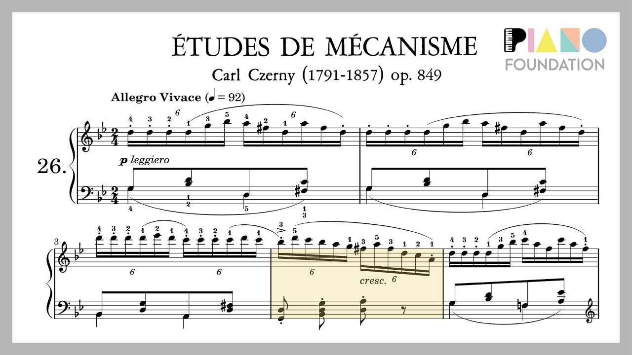 Czerny Op. 849 No. 26 at Full Speed (BPM = 92): Best piece in Op. 849 IMHO!