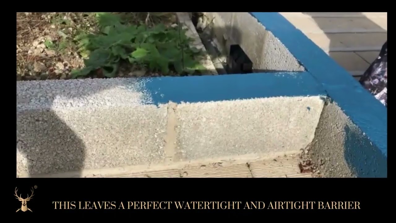 Waterproof blue liquid DPM application.