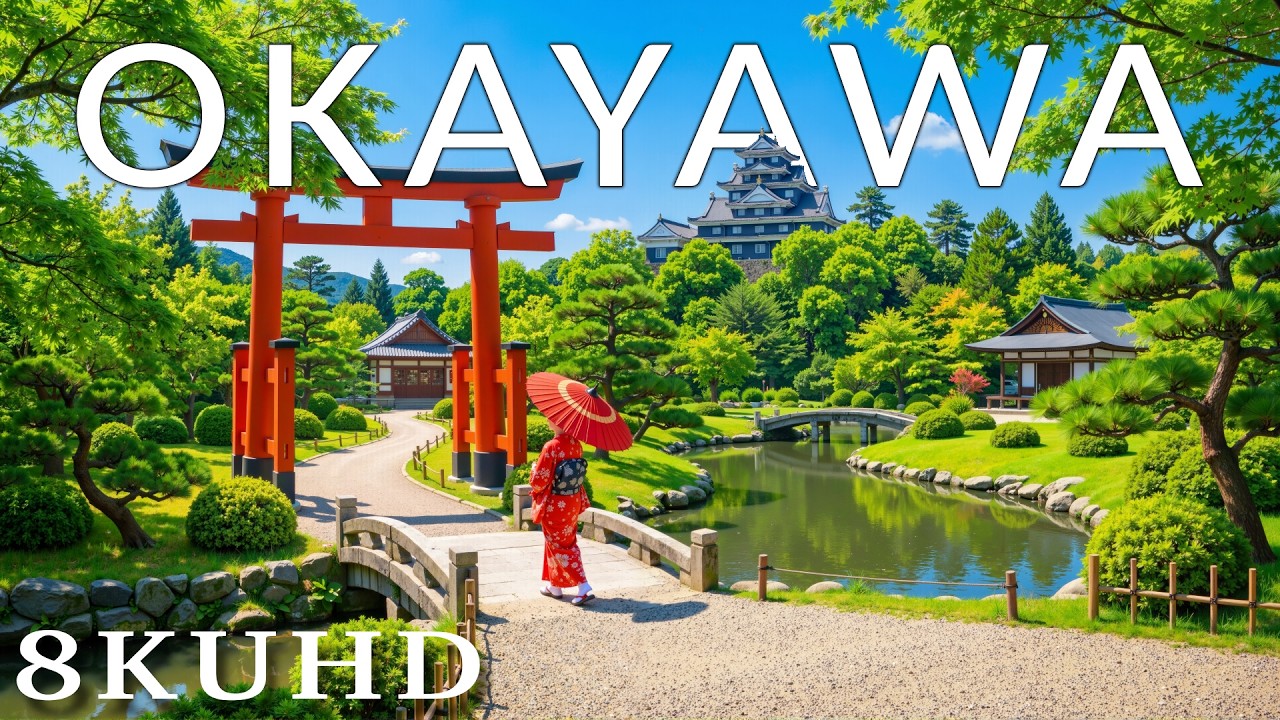 OKAYAMA 8K UHD 🇯🇵 Korakuen Garden, Historic Castles & Relaxing Piano Music | 8K UHD