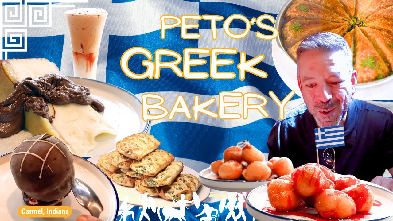 GREEK FOOD-Eating at the MOST AUTHENTIC Greek Bakery in the Midwest, CARMEL INDIANA FOOD VLOG