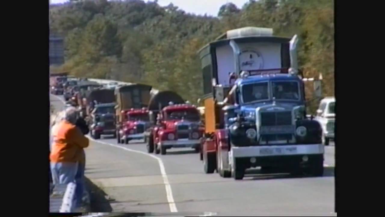 Vintage Heavy Haul Trucks move Edaville Railroad equipment to Maine 09/19/1993