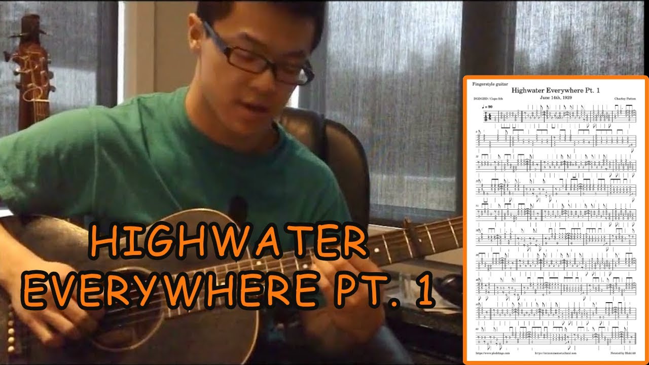Learn Highwater Everywhere (Pt. 1) - Charley Patton Guitar Lesson (with Tablature)