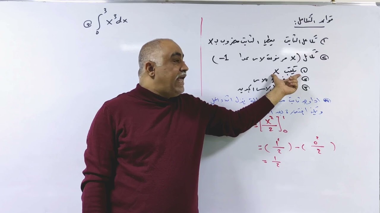 قواعد التكامل ( إيجاد الدالة المقابلة )