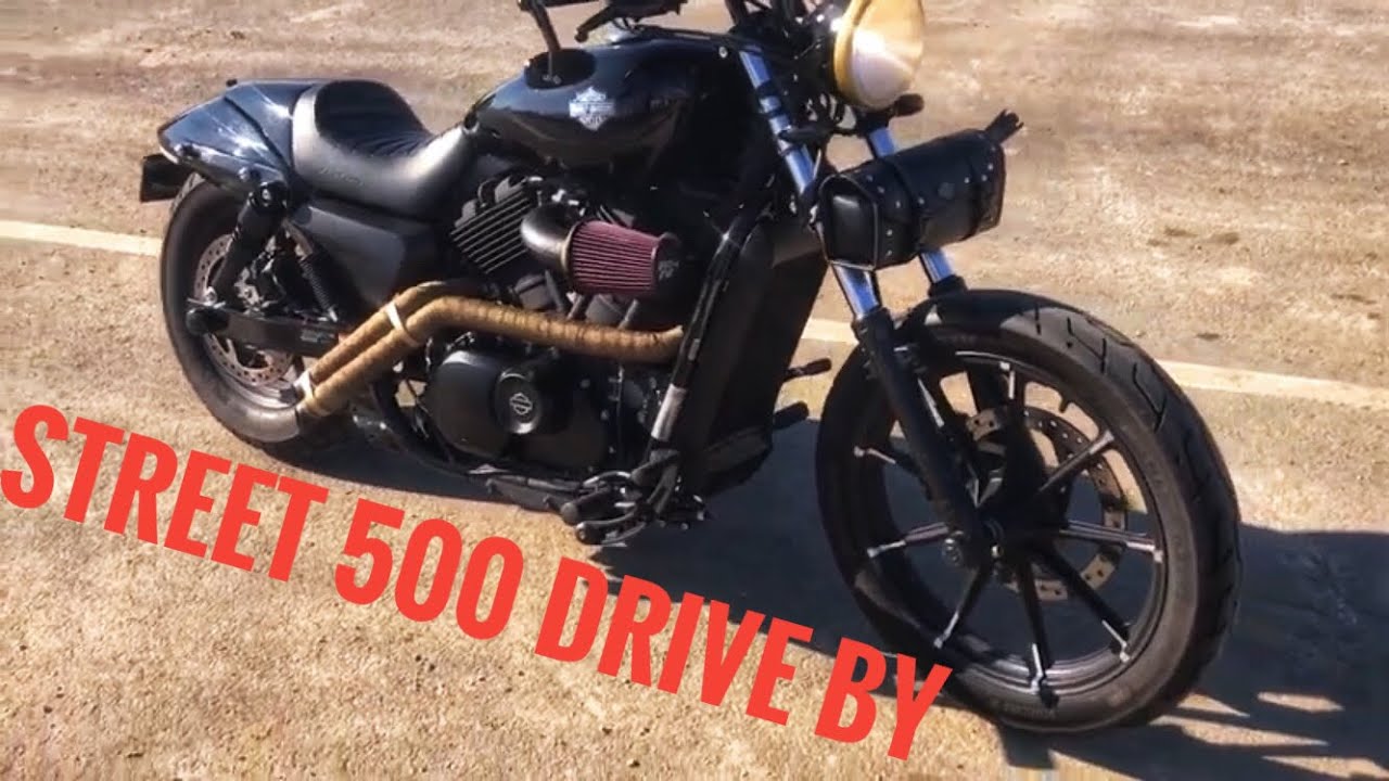 Harley Davidson Street 500 Custom Exhaust  Idle/ Rev and Fly by's