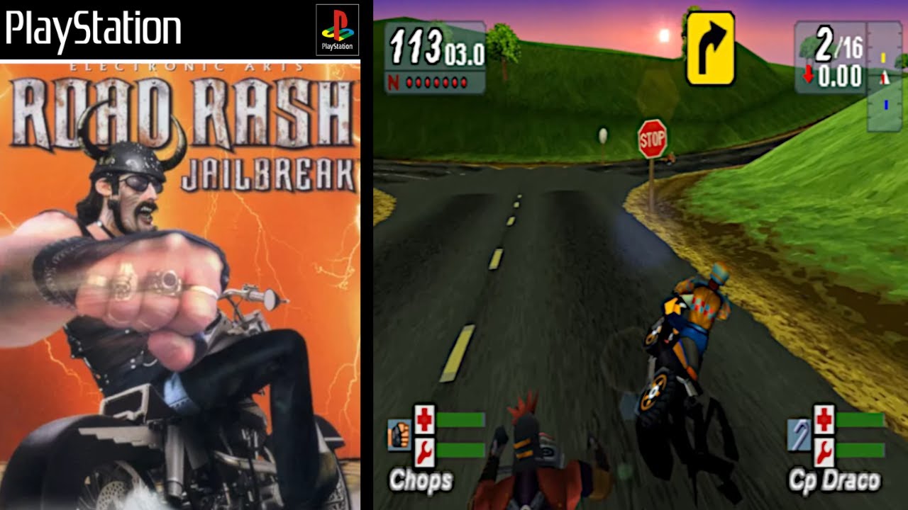 Road Rash Jailbreak ... (PS1) Gameplay Peek