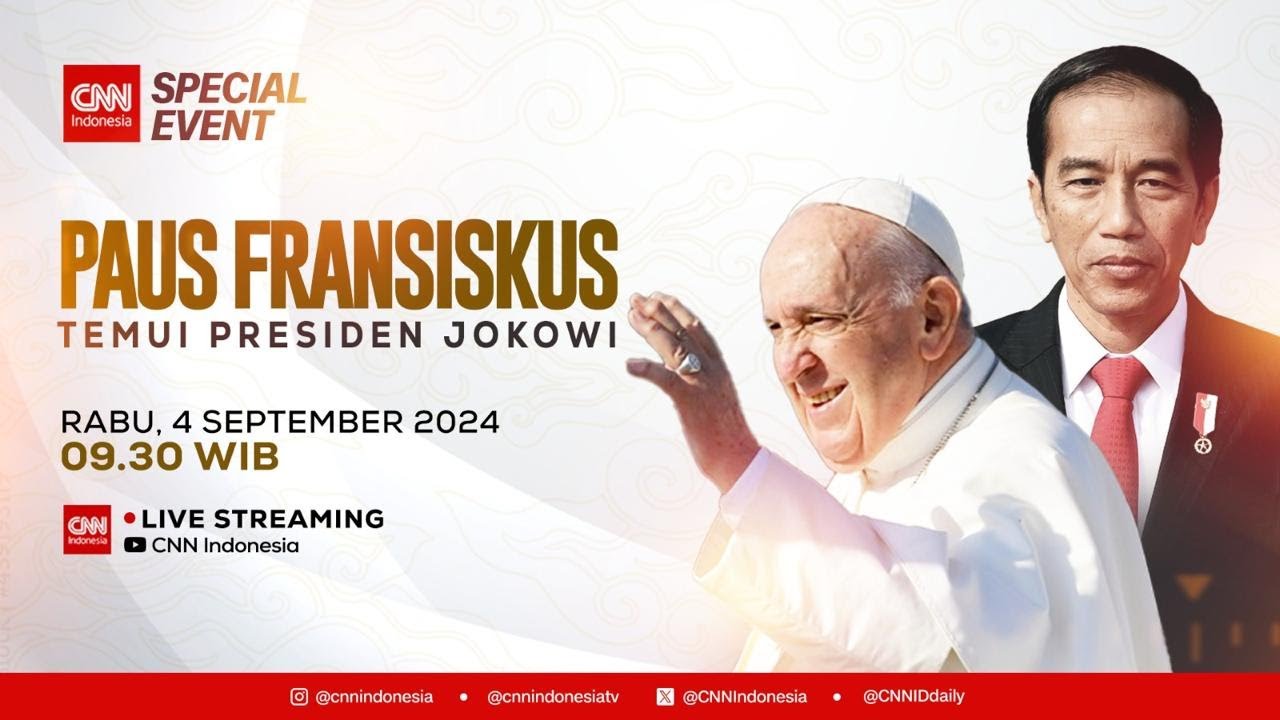 LIVE Pertemuan Paus Fransiskus dan Presiden Joko Widodo di Istana