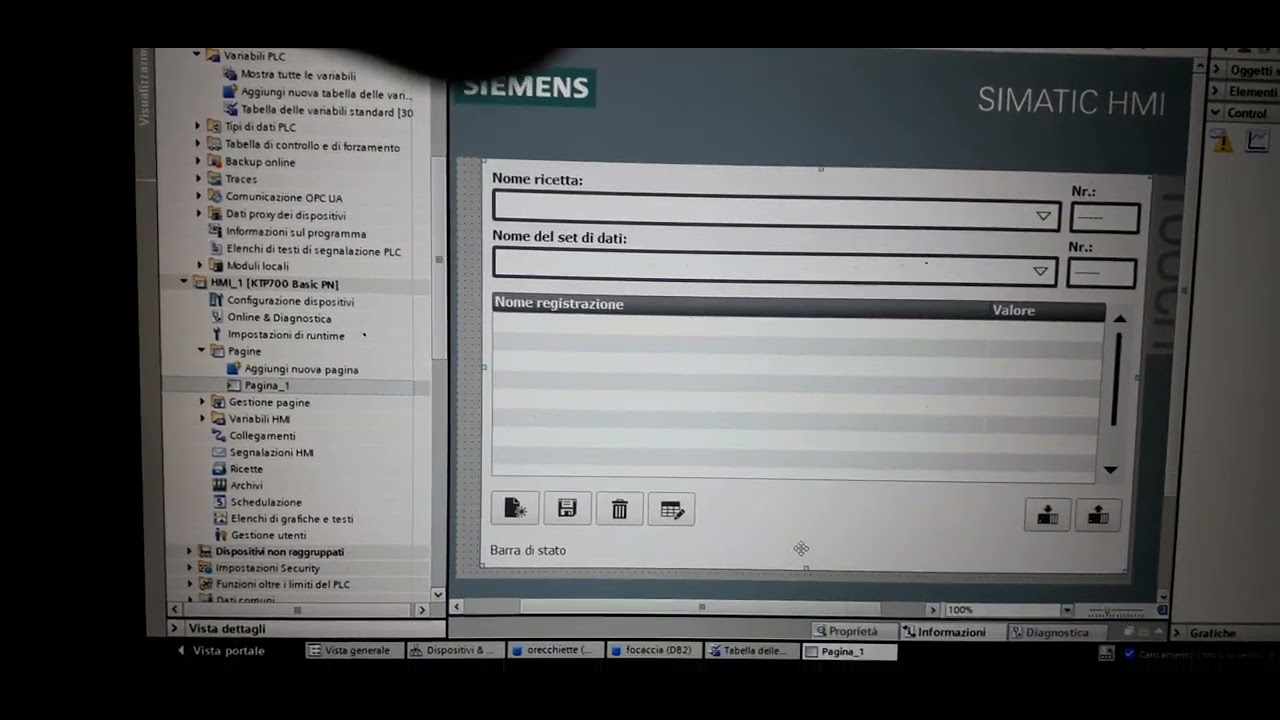 Tiaportal ita Come creare una ricetta in Tiaportal con HMI  ktp700