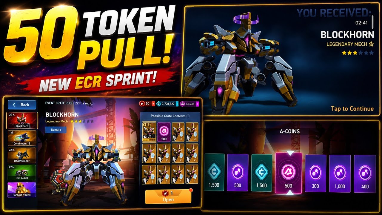 I Spent 50 Tokens in the NEW ECR&hellip; and THIS Happened! 😱 | Mech Arena