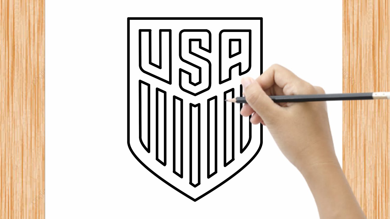 HOW TO DRAW THE USA SOCCER LOGO EASY STEP BY STEP FOR BEGINNER