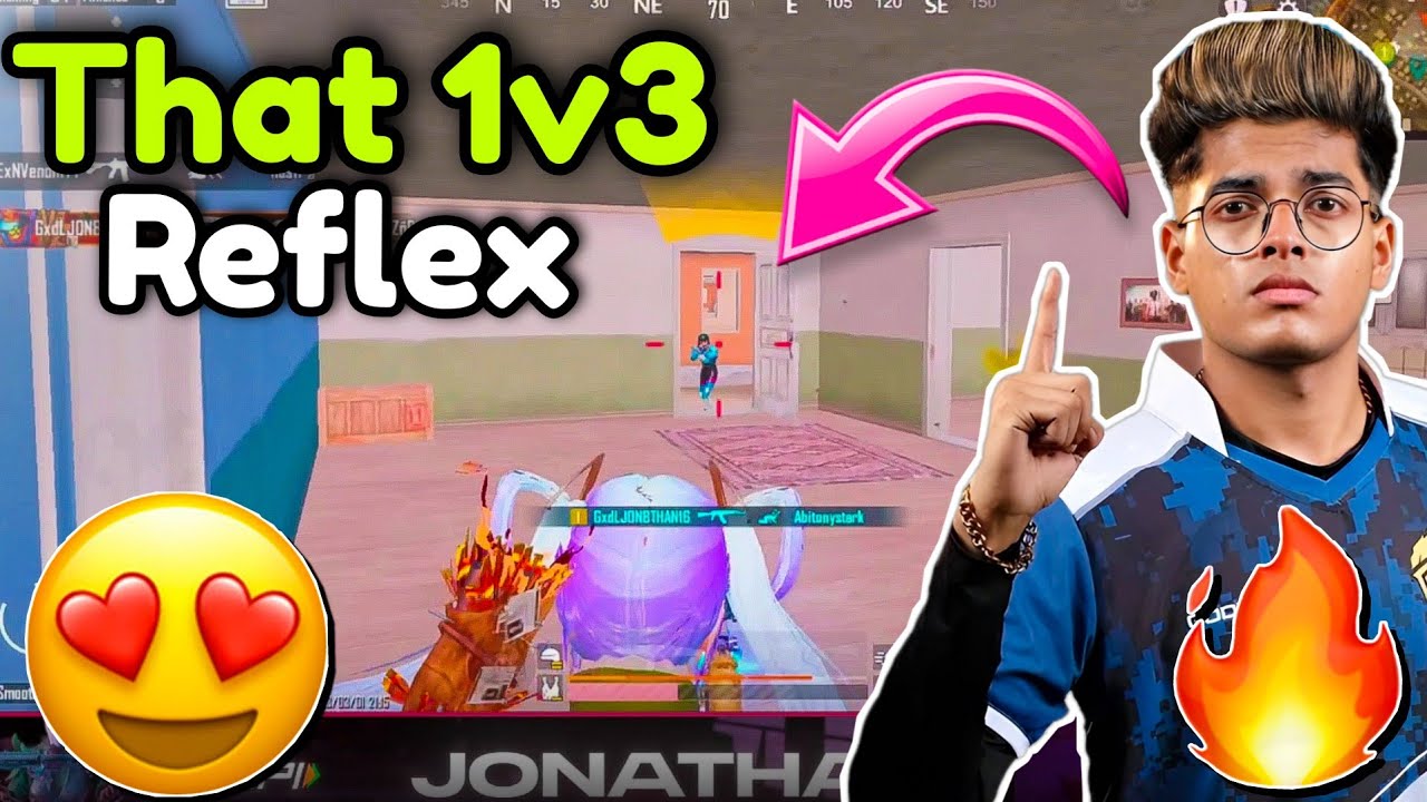 🇮🇳Jonathan 180° Quick 1v3 Clutch 🥵 Recoil Left Lobby🤣