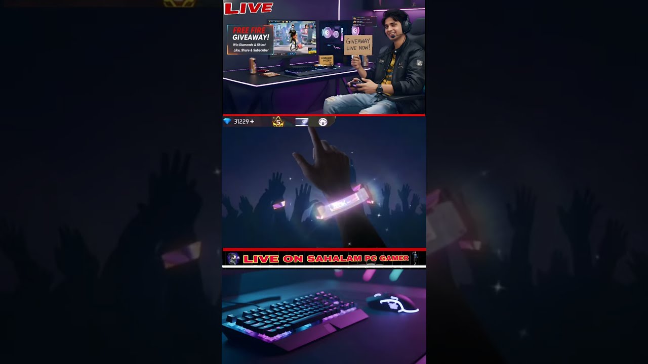 FREEFIRE LIVE GIVEAWAY #freefirelive #shortsfeed #fflive #nonstopgaming #gyangaming #raistar #gamer
