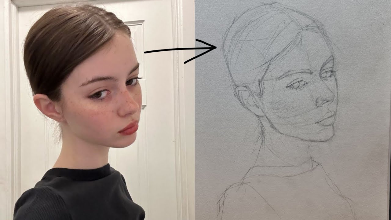 How to draw a portrait using loomis method