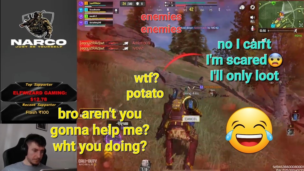 CoD Narco frustrated after getting rich potato in his team 🤯| CoD Narco angry | CoD Narco | codm