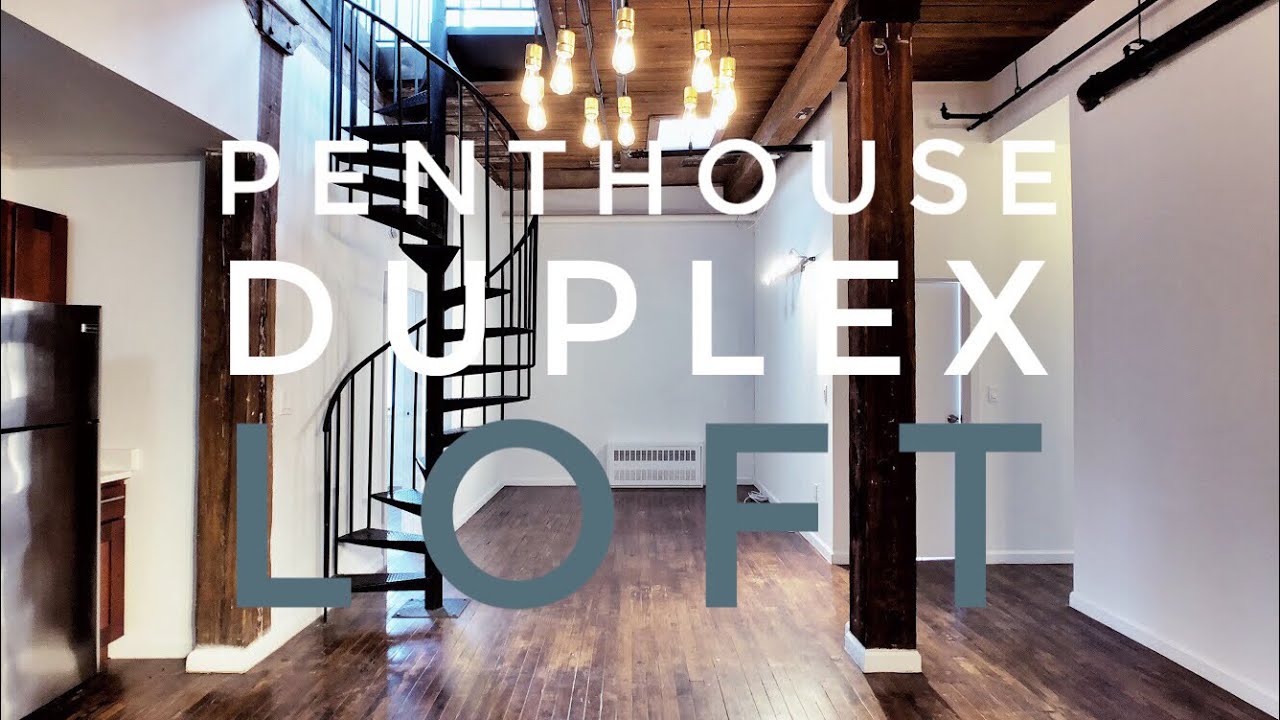 Penthouse Duplex Loft with City Views & Private Rooftop! Video Tour NYC Brooklyn NY