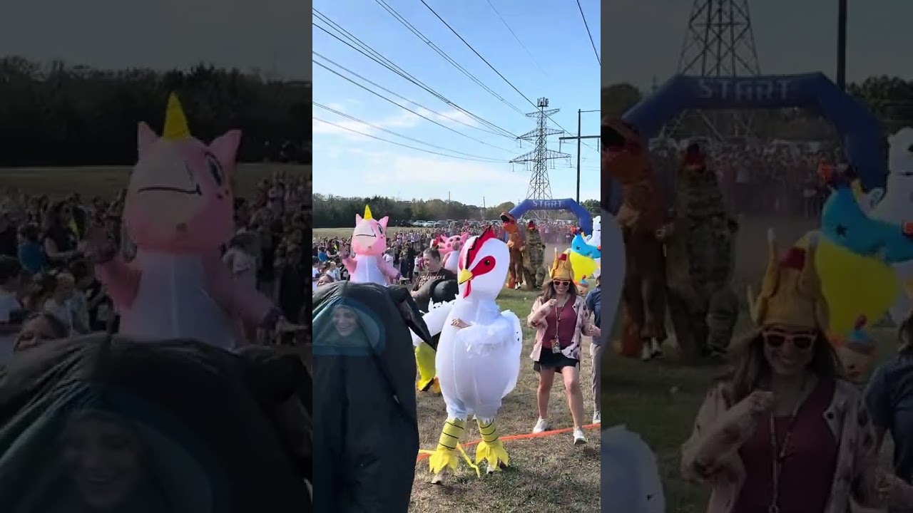 Turkey Trot 2025 Teacher Inflatable Race in Slomo