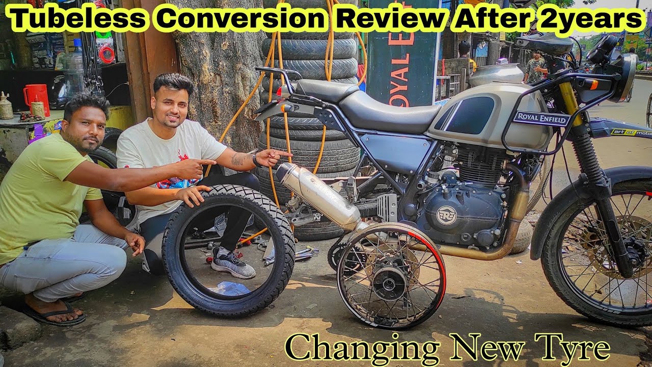 Changing Tubeless Tyre of my Royal Enfield Himalayan | MRF Meteor | Tubeless Conversion Review