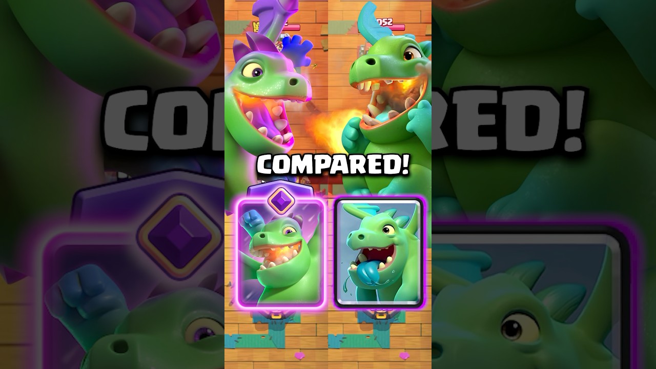Evolution Baby Dragon Compared to Baby Dragon 💨🔥🐉 #clashroyale #shorts