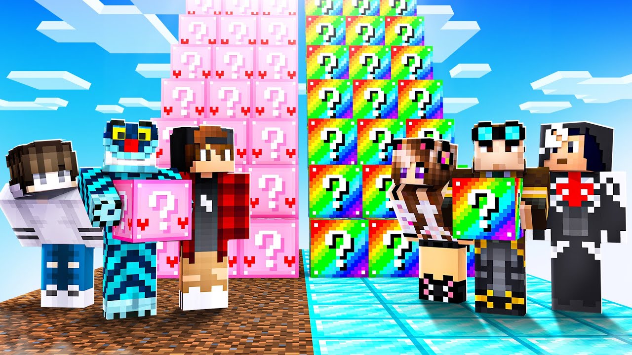 SALGO LA SCALA INFINITA DI LUCKY BLOCK CONTRO I MIEI AMICI SU MINECRAFT!!