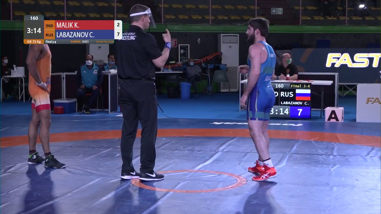 BRONZE GR - 72 kg: K. MALIK (IND) v. C. LABAZANOV (RUS)