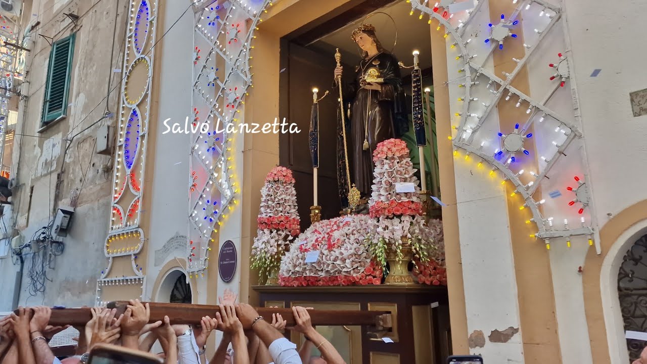 (PALERMO) - PROCESSIONE DI SANTA ROSALIA AI 4 CORONATI AL CAPO (4K) 10/09/2023
