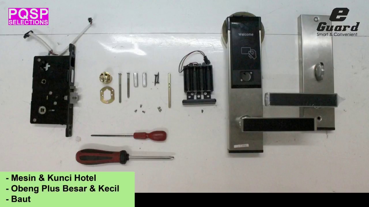 Instalasi Pemasangan e-Guard CX1806,CX1807,CX1808,CX1819,CX1820 Hotel Door Lock