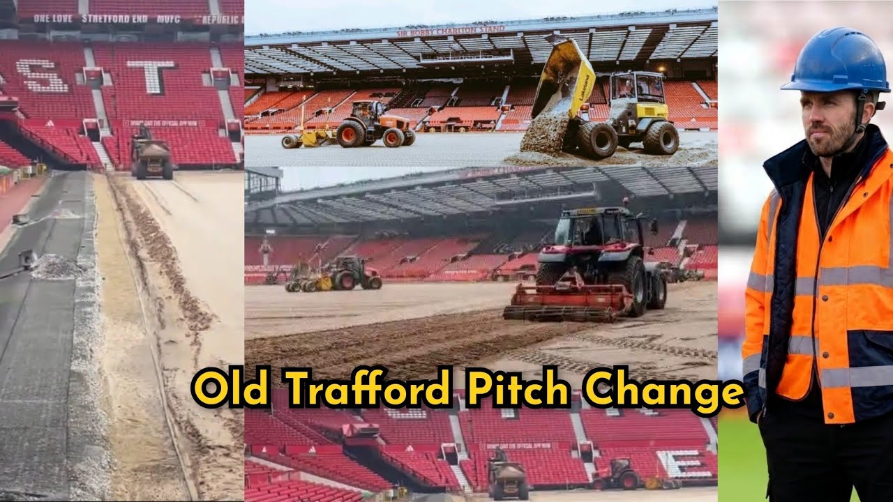 Old Trafford pitch REMOVED!! see how Manchester United turf is UNDERGOING massive transformation