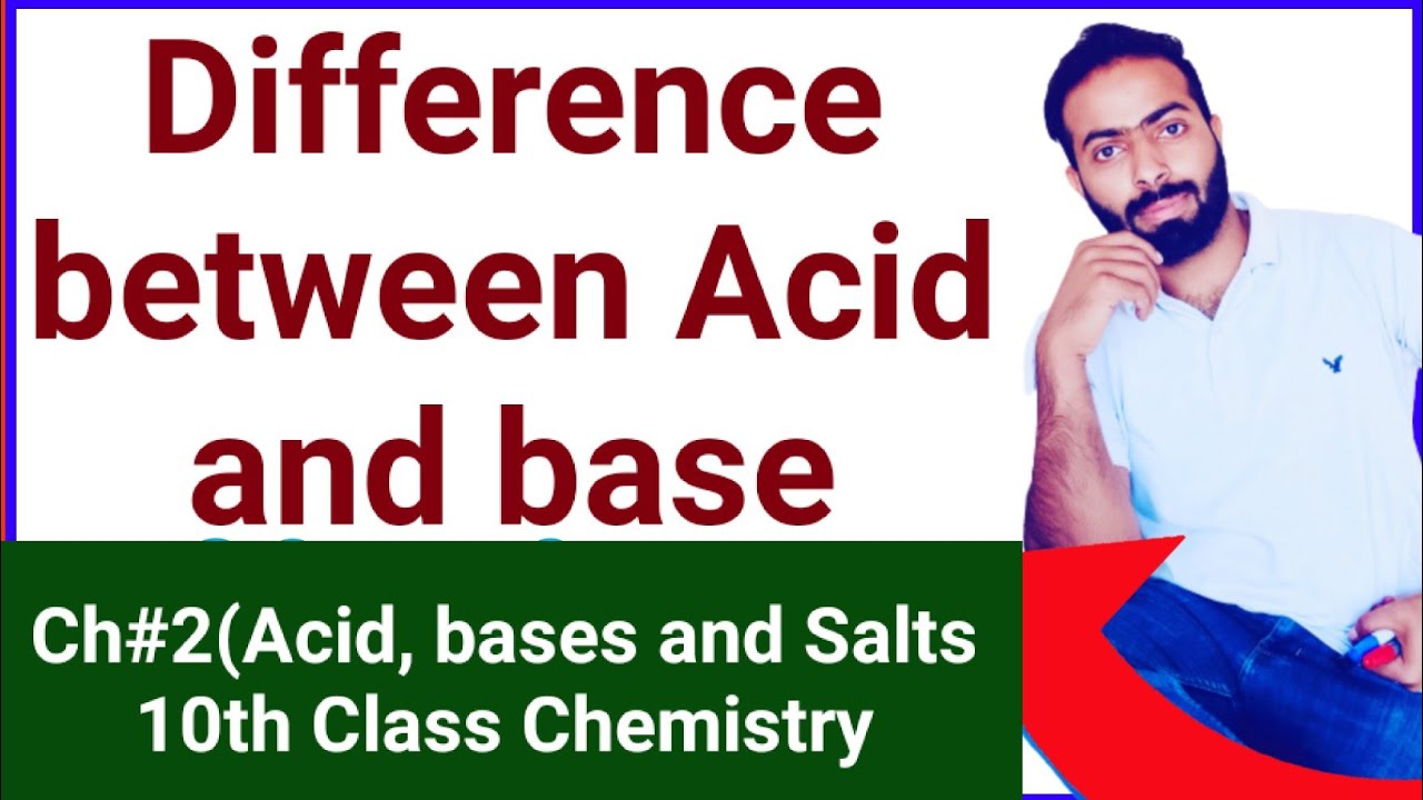 Difference between acid and base | 10th class chemistry | ch.no.2