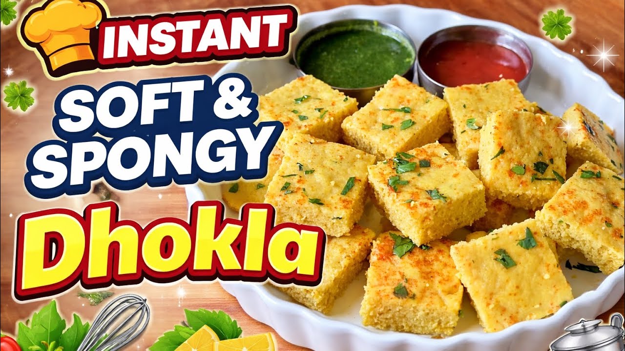 5 Minutes Instant Dhokla | Easy Dokhla Recipe | Spongy Dhokla Recipe