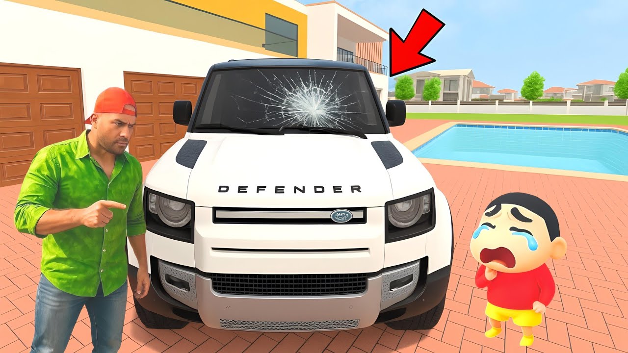 🎯 Shinchan Ne Defender Car Thod Di 😭💥 Indian Theft Auto Simulator 🔥🤩 