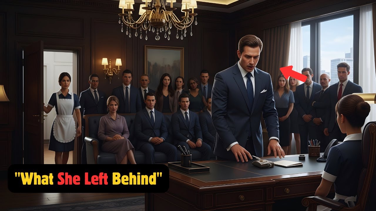 BILLIONAIRE FIRED HIS MAID IN FRONT OF EVERYONE—THEN FOUND WHAT SHE LEFT ON HIS DESK.