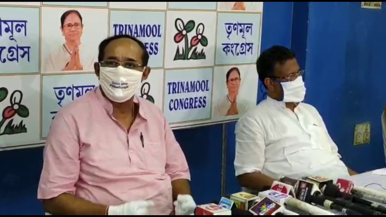 Subrata Bakshi and Firhad Hakkim briefing media on State Government&rsquo;s various initiatives