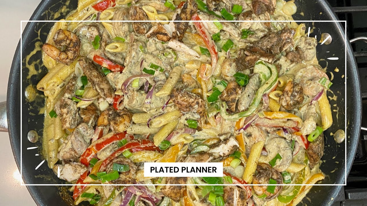 Jerk Chicken and Shrimp Rasta Pasta  |  A Burst of Flavor in Every Bite