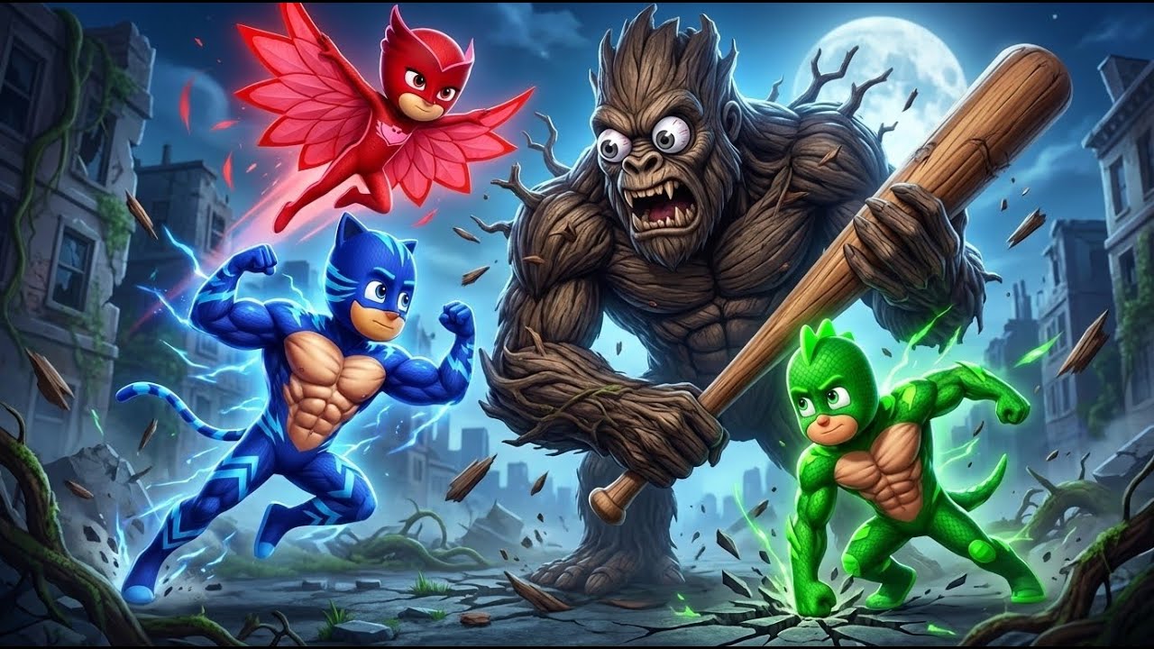 Catboy, Owlette & Gekko: Epic Battle Against the Giant Wood Monster 😱🌳💥 | Funny PJ Masks Animation