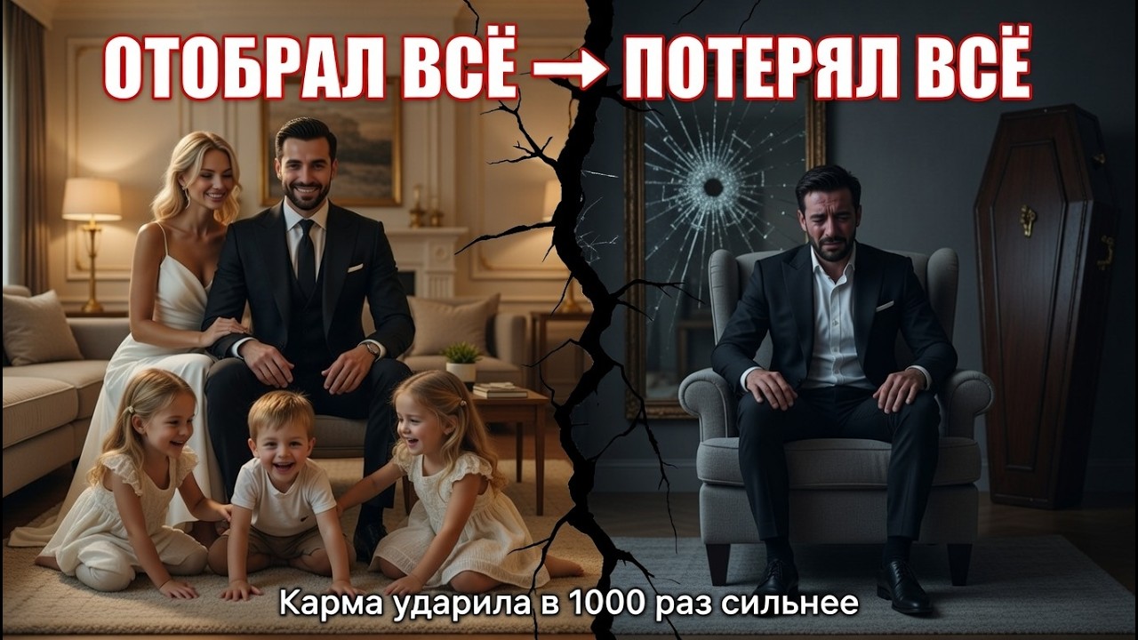 МУЖ ОТОБРАЛ КВАРТИРУ, ДЕТЕЙ И ДЕНЬГИ… А ПОТОМ КАРМА УНИЧТОЖИЛА ЕГО ПОЛНОСТЬЮ 😱💀