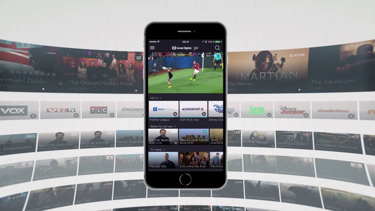Direktesendt tv p&aring; din telefon eller nettbrett - Canal Digital GO -