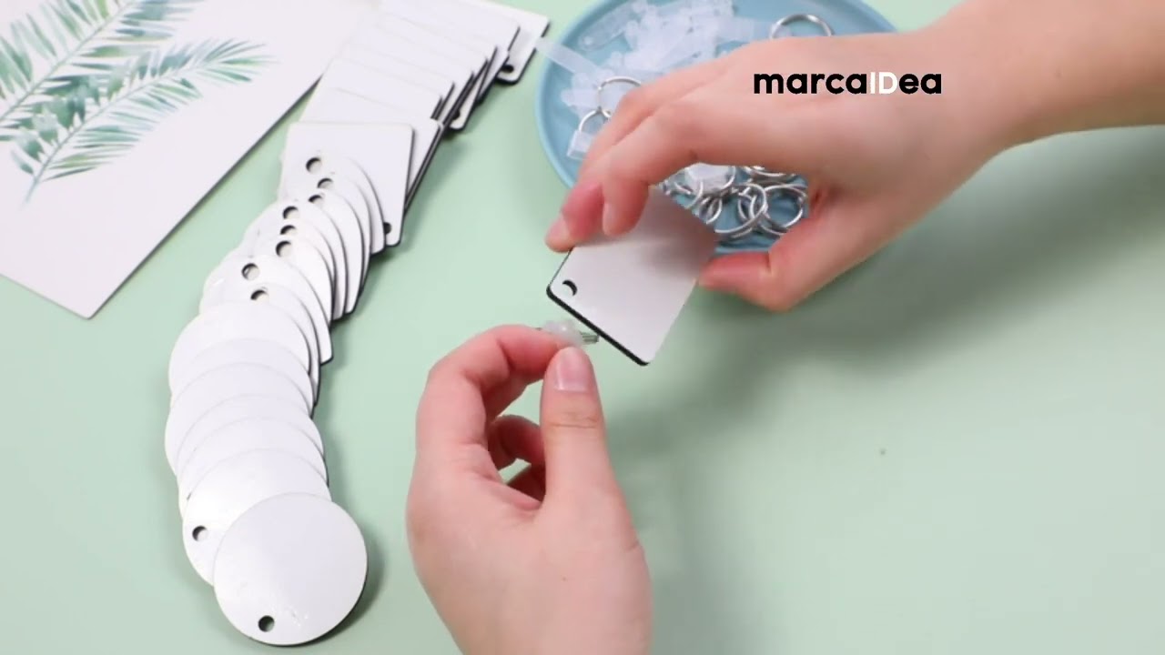 Llavero mdf para sublimar ambas caras marcaidea