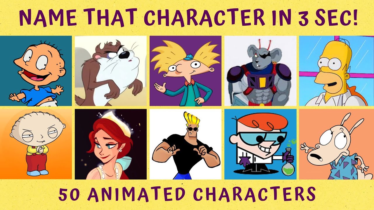 Guess The Character in 3 Seconds 📺 | 90s Cartoons and Animated Series | 90s Trivia