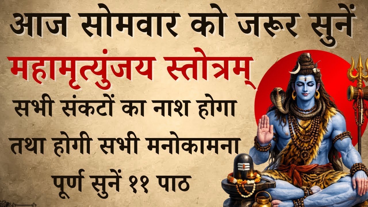 आज सोमवार को जरूर सुनें |श्री महामृत्युंजय स्तोत्रम् |Sri Mhamrityunjay Stotram|होगी सभी कामना पूर्ण