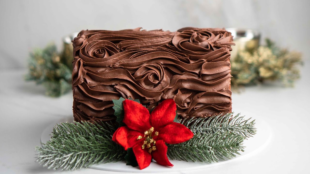 Christmas Log Cake Tutorial- Buttercream Wood Design