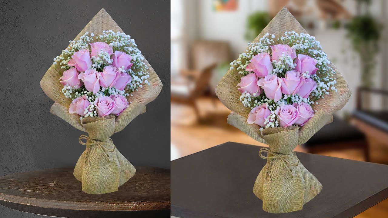 10 Roses wrapping easy technique || flower wrapping techniques || Flower Bouquet arrangement