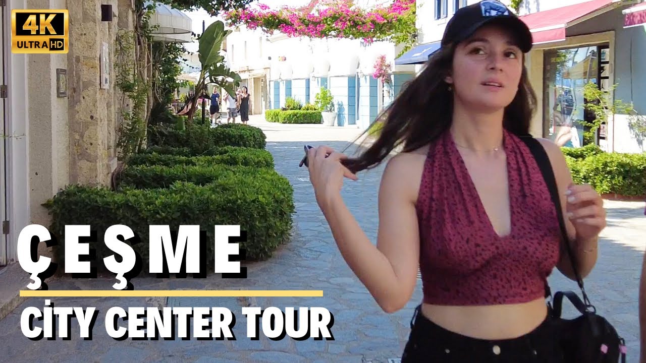 Çeşme City Center Walking Tour | 18 June 2022 Izmir  [4K UHD 60 fps]