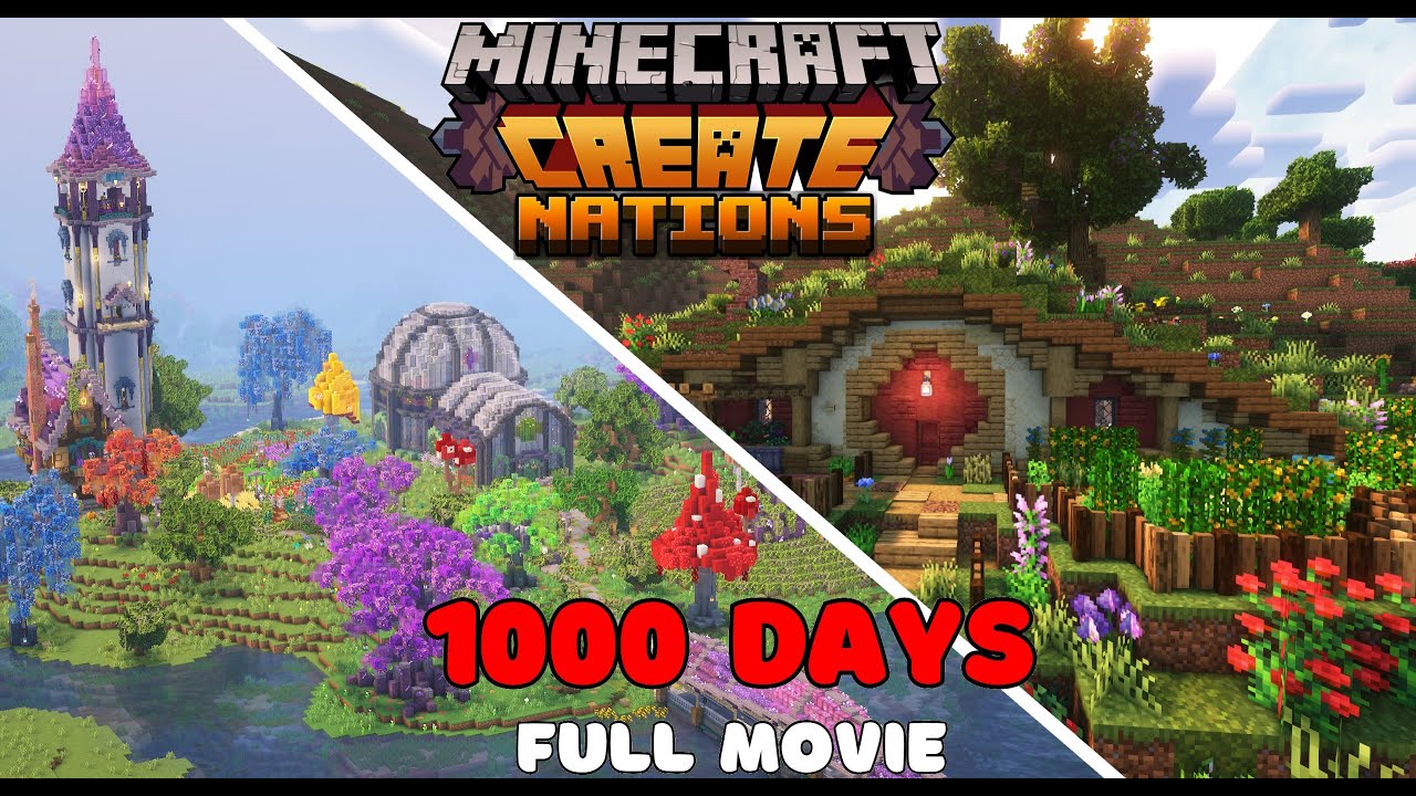 1000 Days FULL MOVIE! | Minecraft Create Mod with Ars Nouveau  (Ep 1-13)