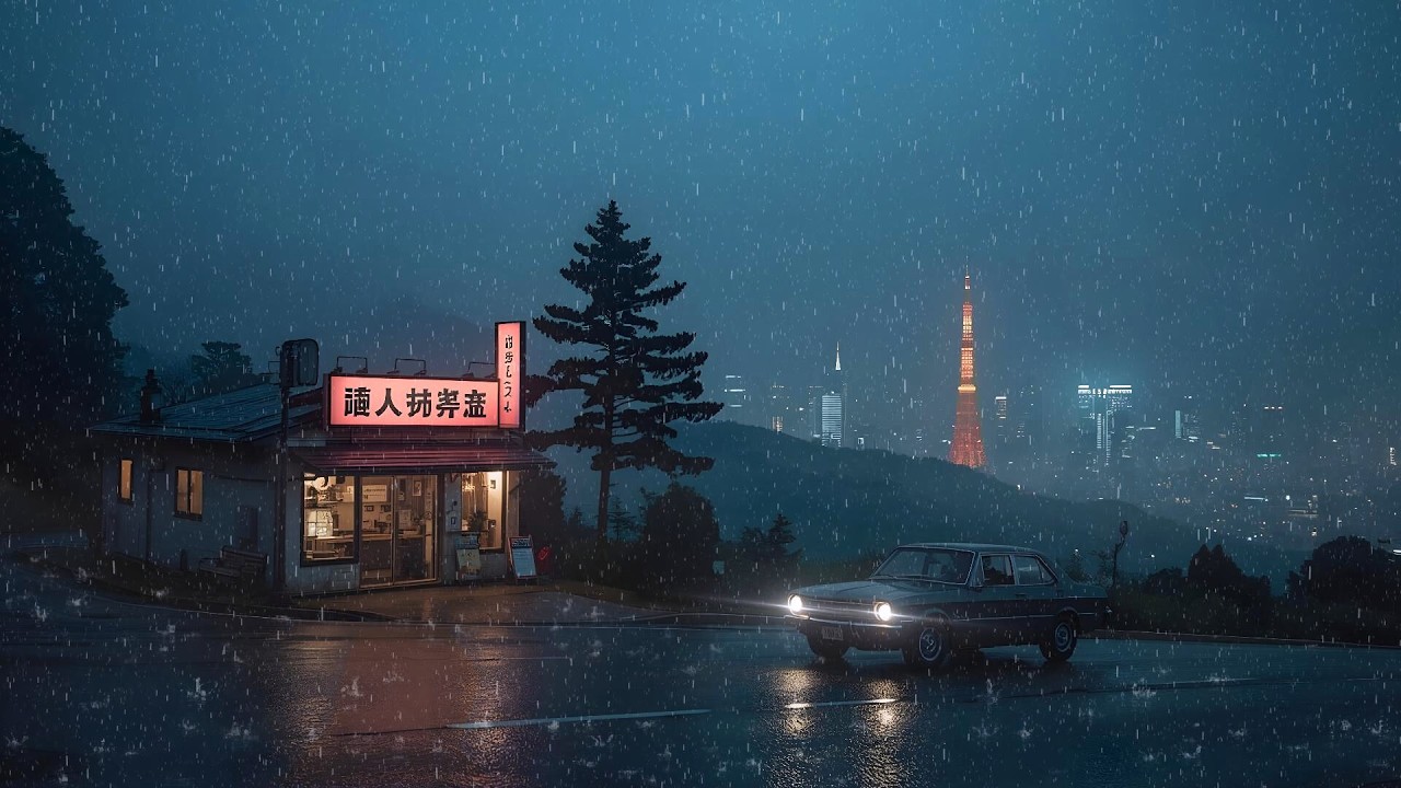 Rainy 80s Tokyo Café 🌧️ Nostalgic Lofi Beats to Study, Relax & Unwind — Listen Now