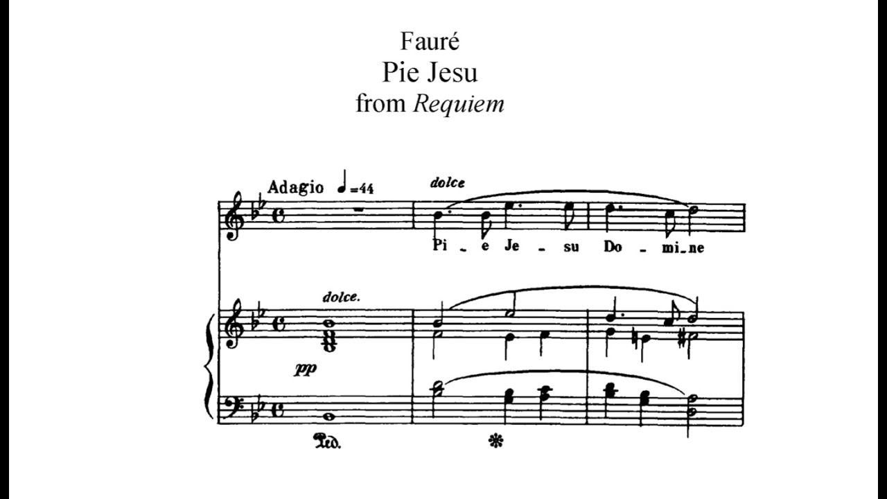 Pie Jesu (G. Faure) - Bb Major Piano Accompaniment (tempo about 60 bpm) - Karaoke