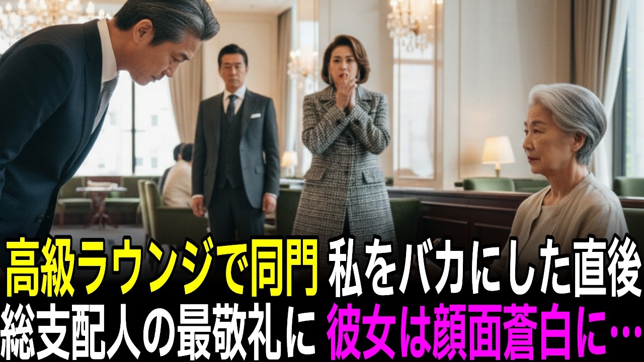 高級ラウンジで私をバカにした同門の女、直後に総支配人が最敬礼彼女は顔面蒼白に…