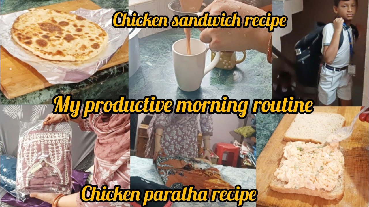 My productive morning routine || A day of my life || chicken sandwich recipe 😋