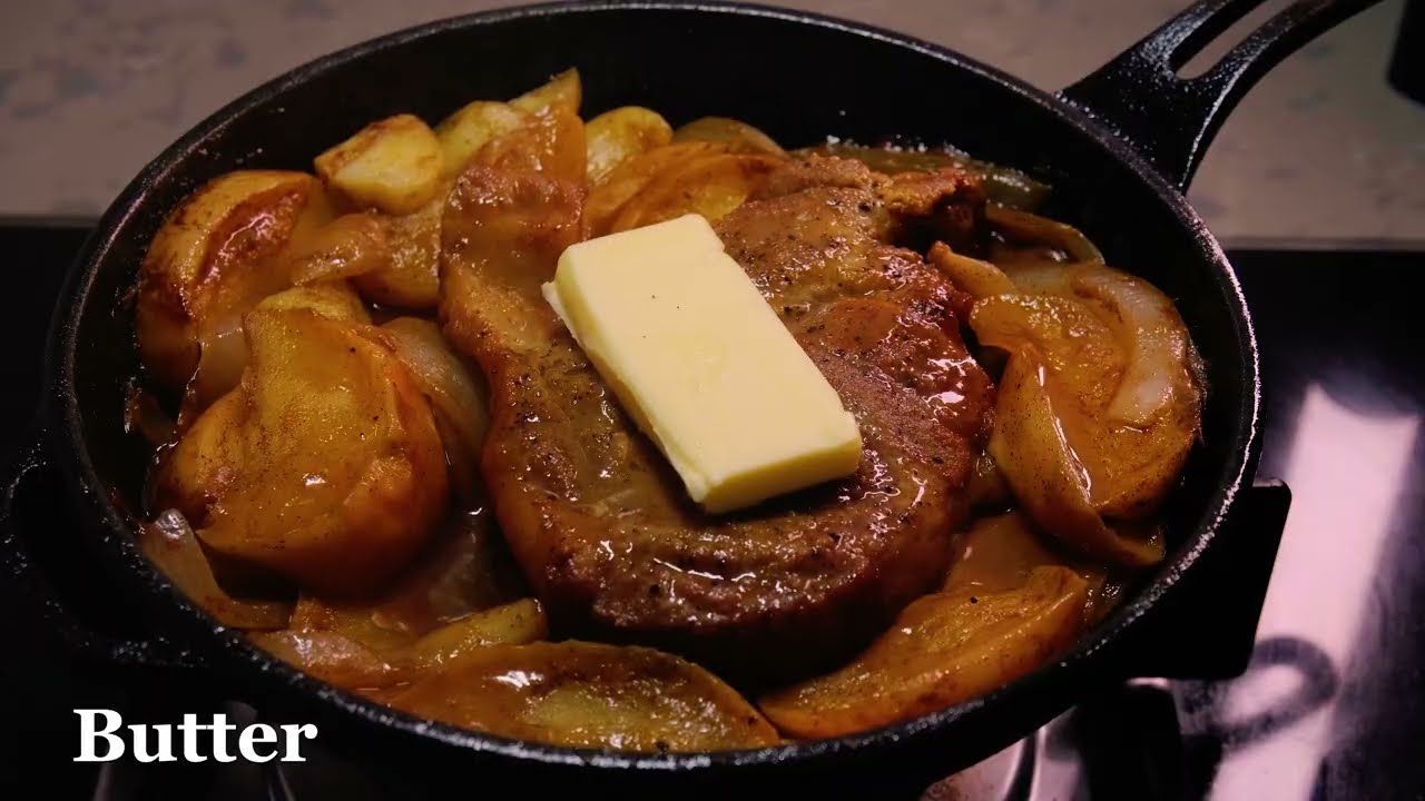 I've NEVER eaten such Tender pork chops! Apple and onion braised pork chop recipe