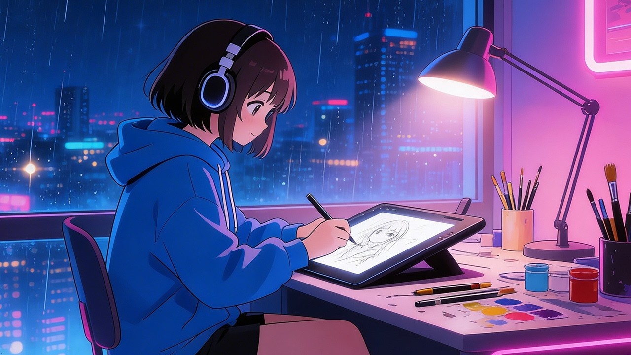 Late Night Drawing Session 🎨 Chill Lofi Beats to Art & Study to