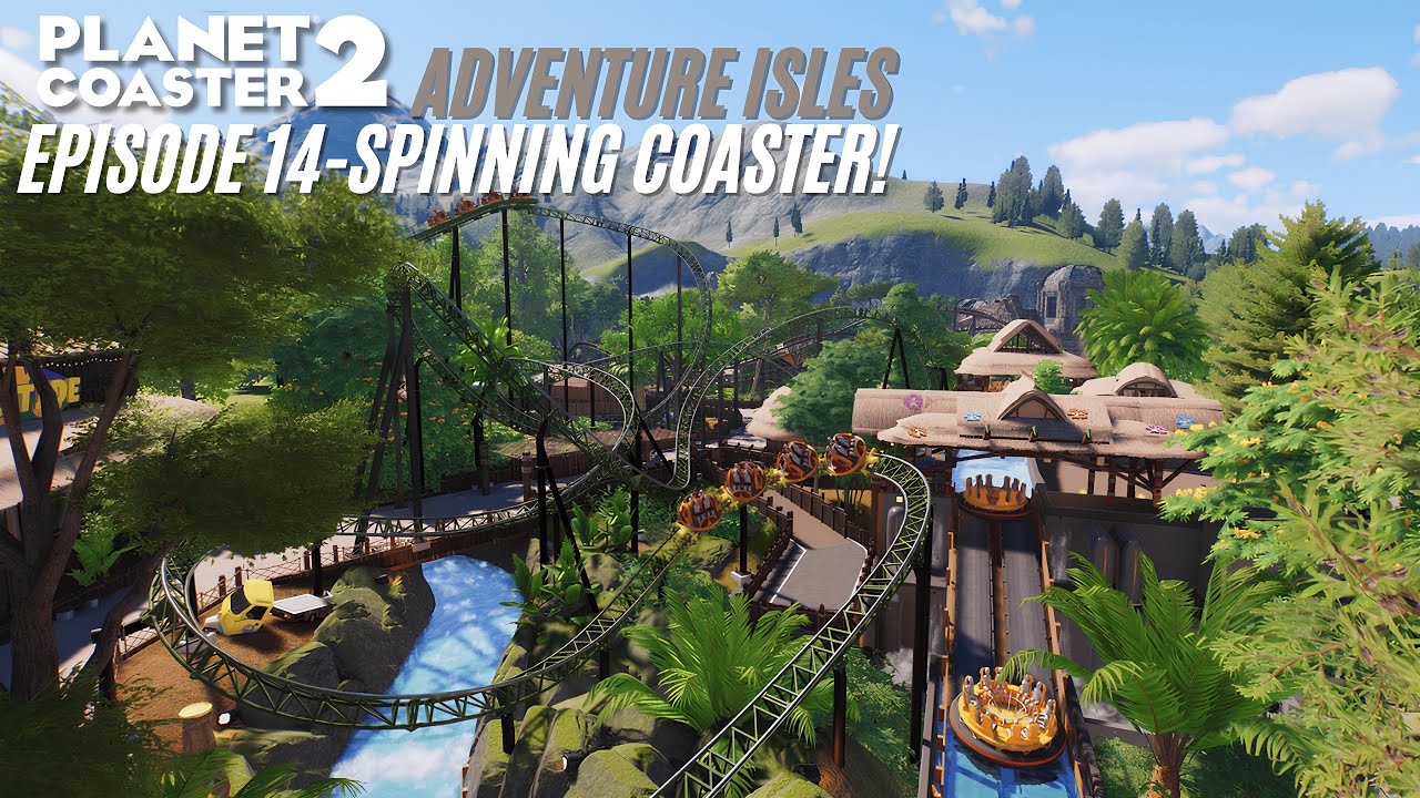 Spinning Coaster & JUNGLE AREA TOUR Lets Play Planet Coaster 2 - Adventure Isles Episode 14